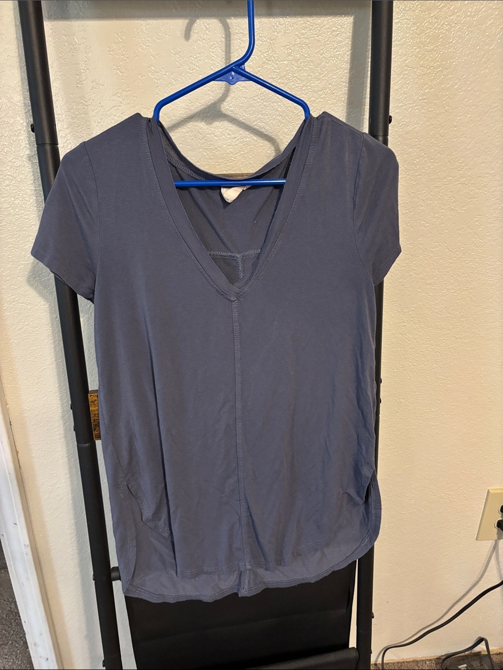 White Crow Slate Blue V-Neck Short Sleeve Tee